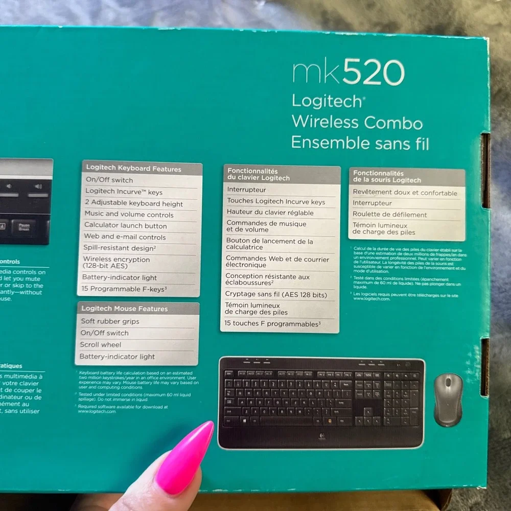 Logitech MK520 Wireless Keyboard Black Full Size * NO DONGLE OR MOUSE In Box